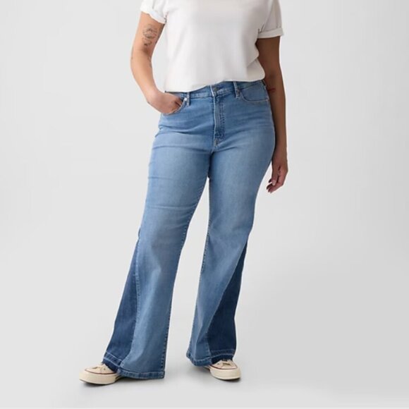 GAP High Rise Patched '70s Flare Jeans - Picture 5 of 12